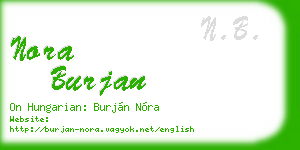 nora burjan business card