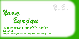 nora burjan business card